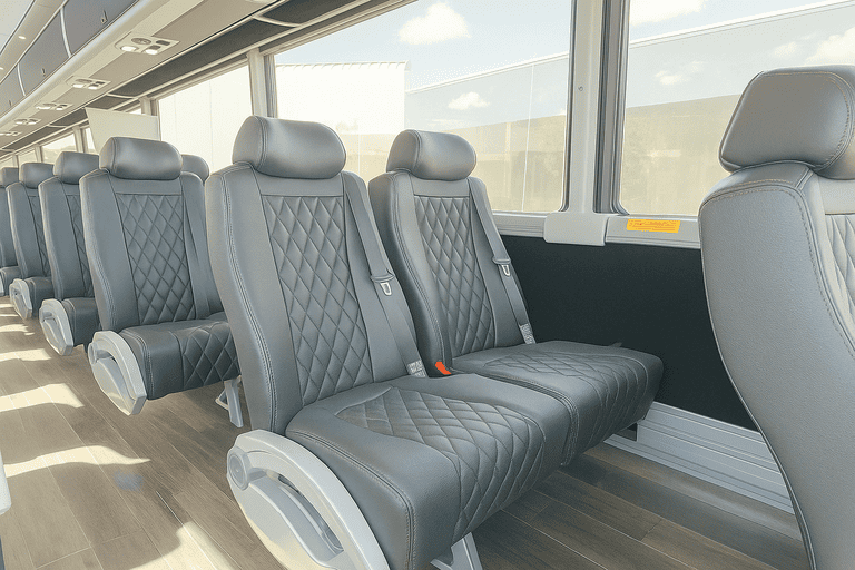 interior of Charter Bus Rental Maple Grove charter bus